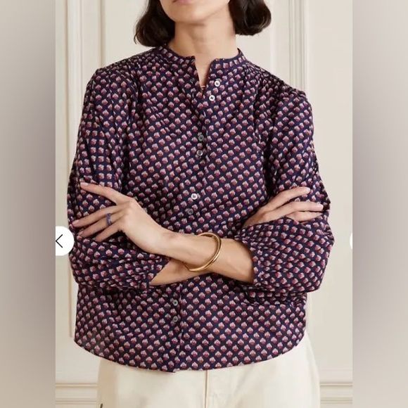 Doen Ojai Top in Harbor Medallion D'Arlesd, navy, red, sz XS, EUC - Picture 1 of 16